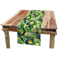 ABAKUHAUS Dschungel Tischläufer, Exotische Pflanzen Green Leaf, Esszimmer Küche