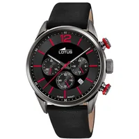Lotus Herren Armbanduhr Lederband schwarz Chronograph 18687/6 -