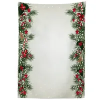ABAKUHAUS Weihnachten Tischdecke, Zweig Berry, Personalisierter Druck mit Klaren