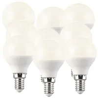 Luminea 9er-Set LED-Lampe, Tropfenform, P45, E14: 5W, 2700 K