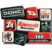 Nostalgic-Art Retro Kühlschrank-Magnete, 9 Stück, Kawasaki – Motorcycles Since