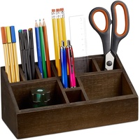 Relaxdays Schreibtisch-Organizer braun Bambus 10 Fächer 23,0 x 10,0