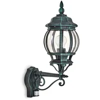 Hofstein Meyen »Meyen« Außenwandlampe, Aluguss in Schwarz/Grün m. Kunststoff-Scheiben