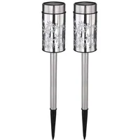 GLOBO 2x RGB LED Gartenlampe Solarampe mit Erdspieß, rgb