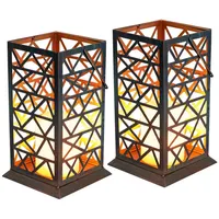 ETC Shop 2x LED Feuereffekt Solarleuchte, rost-grün, Höhe 27
