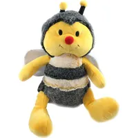 Ellug Plüsch Biene, Hummel, Glitzer Flügel Kuscheltier, gelb-schwarz H.: