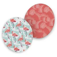 Itenga 40x Bierdeckel Untersetzer Sommer Flamingo und Blätter rosa