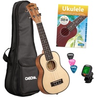 Cascha Sopran Ukulele, Massive Fichtendecke, Solid Top, Hawaii Gitarre