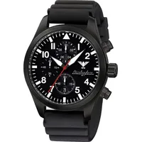 KHS AIRBSC.DB Herrenuhr Airleader Chronograph Schwarz mit Taucherband