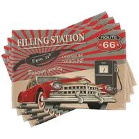 ABAKUHAUS Jahrgang Platzmatten, Retro Postereffekt, Waschbare Stoff Esszimmer Küche