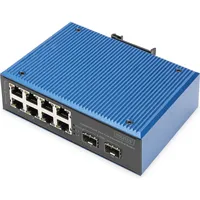 Digitus Industrial Railmount Gigabit Switch, 8x RJ-45, 2x SFP,