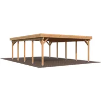 Palmako Karl Doppel-Carport 600 x 762 cm Braun tauchgrundiert 