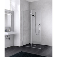 Kermi Liga Pendel-Falttür LI2YL120201PK 120x200cm, silber mattglanz, ESG klar