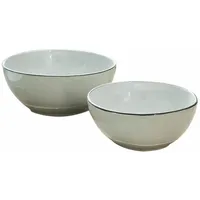 Loberon Schüssel 2er Set Biarré, zwei Größen, stapelbar, mediterraner