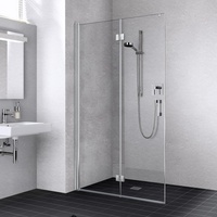 Kermi Liga Pendel-Falttür LI2YL080201AK 80x200cm, silber mattglanz, ESG klar,
