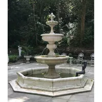 Casa Padrino Barock Springbrunnen mit Umrandung Grau Ø 350