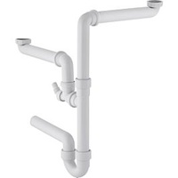 Geberit Rohrbogengeruchsverschluss für zwei Spülbecken Abgang horizontal