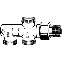 HEIMEIER Duolux Zweirohrverteiler 3800-02.000 DN 15, Rotguss vernickelt