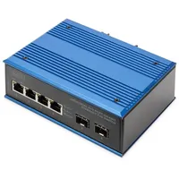 Digitus Industrial Railmount Gigabit Switch, 4x RJ-45, 2x SFP,