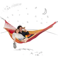 HängemattenGlück Stabhängematte Famosa rubin 100 % bio Baumwolle kbA