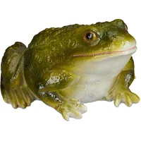 Relaxdays Gartenfigur Frosch, wetterfest, für Balkon, Terrasse, am Teich,