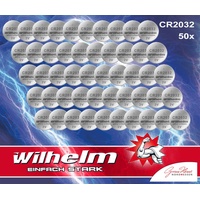 Wilhelm 50 x Knopfzelle CR2032 Wilhelm Batterie Lithium 3V