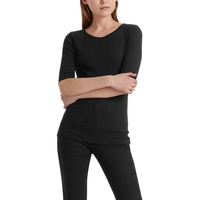 Marc Cain Rundhals-Shirt mit halben Ärmeln in Schwarz -