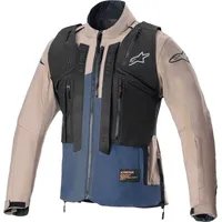 Alpinestars Techdura, Textiljacke wasserdicht - Braun/Blau - 3XL