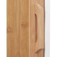 Relaxdays 10021846 Badschrank, Weiß/Braun, 180 x 39 x 30