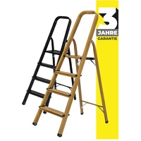 Craftfull Stehleiter CF-133A, Aluminium-Haushaltsleiter, 2-6 Stufen, gummierte Standfüße, bis