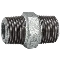 Riegler Doppelgewindenippel 280 AG/AG R 3/8 Temperguss schwarz feuerverz.