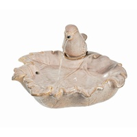 MARELIDA Brunnen mit Vogel natur Zierbrunnen Wasserspiel Vogeltränke 21cm