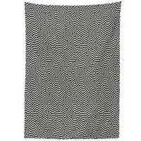 ABAKUHAUS Schwarz und weiß Tischdecke, Maze Labyrinth, Schmutzabweisent mit