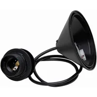 Kopp Schnurpendel für Lampenschirme, E27, mit Ø11cm-Deckenbaldachin, Farbe: schwarz,