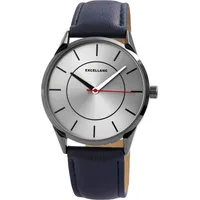 Excellanc Herrenuhr Kunstlederband blau