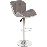 Mendler Barhocker HWC-A92, Barstuhl Tresenhocker, höhenverstellbar Kunstleder taupe-grau -