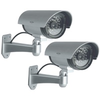 ELRO CDB25S-2 Außen Attrappe Kamera-Dummy Überwachungskamera mit LEDs-2 Pack,
