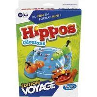 Hasbro Gaming Hippos Glatzen Reise-Edition, tragbares Spiel für 2