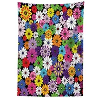 ABAKUHAUS Blume Tischdecke, Floral Vivid Gänseblümchen, Pflegeleicht Waschbar Schmutzabweisend
