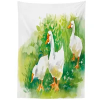 ABAKUHAUS Ente Tischdecke, Gans Farm Lake Pflanzen, Für den