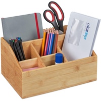 Relaxdays Schreibtisch Organizer, Bambus,