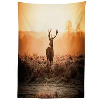 ABAKUHAUS Jagd Tischdecke, Deer Morning Sun, Pflegeleicht Waschbar Schmutzabweisend