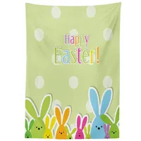 ABAKUHAUS Ostern Tischdecke, Bunte Cartoon-Häschen, Druck mit Klaren Farben