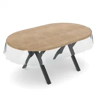 ANRO Tischdecke Transparent abwaschbar Durchsichtig Folie mit Saum in