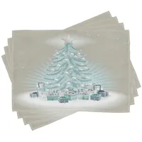 ABAKUHAUS Weihnachten Platzmatten, Xmas Tree Presents, Waschbare Stoff Esszimmer