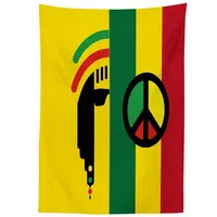 ABAKUHAUS Rasta Tischdecke, Reggae-Musik-Friedenssymbol, 140 x 240 cm, Personalisierter