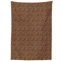 ABAKUHAUS Leopard-Druck Tischdecke, Orange Exotische Afrikanische, Schmutzabweisent mit Modernster