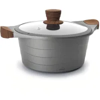 Lacor 27324 Bratentopf mit Glasdeckel, Aluminium, grau, 29 x