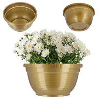 Kadax Schale aus Kunststoff, runde Blumenschale, wetterfester Pflanzkübel für