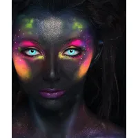 Aricona Kontaktlinsen Schwarzlicht Neon Reflektieren Halloween, ohne Stärke -
